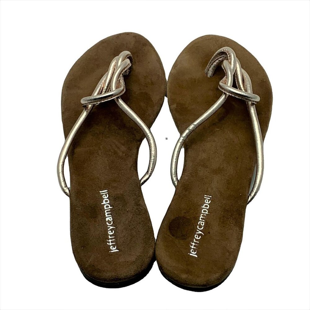 Jeffrey Campbell Womens Tan & Silver Sandals Size 6 - Picture 3 of 5